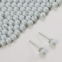 5818 round pearl do kolczyków pastel blue 4mm