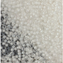 Koraliki NihBeads 12/0 Inside-Color Lustered Crystal/ White Line