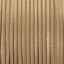Rzemień zamszowy płaski złoty z drobinkami 1x2.5mm