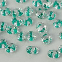 SuperDuo 2,5x5mm Green Lined - Crystal (44859CR)