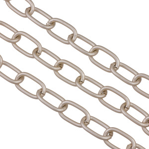 Łańcuch aluminiowy owal gładki perłowy 15x7mm