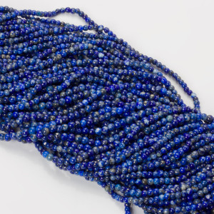 Lapis lazuli kulki gładkie 3mm niebieski