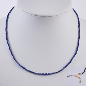Naszyjnik z lapisu lazuli w stali chirurgicznej 45,5cm