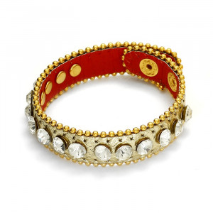 Bransoletka w kolorze złota kryształki nabijane z łańcuszkiem 18-21cm