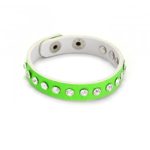 Zielona bransoletka z kryształkami 18-21cm