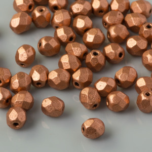 Fire Polish Matte Metallic Copper (K0177JT) 4mm