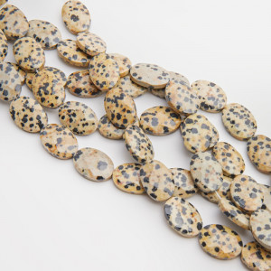 Jaspis dalmatyński owal fasetowany 18,5x13,5mm