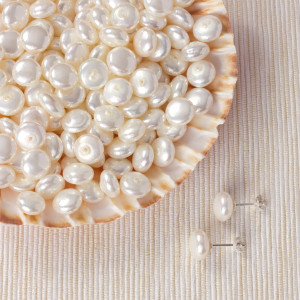 Perła seashell krążki do kolczyków białe 10mm