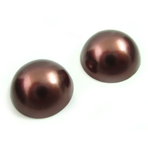 Kaboszon perłowy okrągły brązowy 12mm