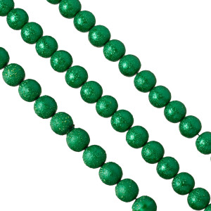 Perły szklane drapane zielone 12 mm
