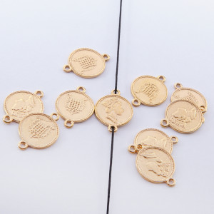Srebrna moneta łącznik Elżbieta II pozłacana 13mm