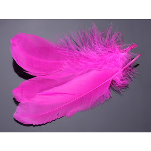 Pióra naturalne barwione koloru neonowo różowego 10-16cm