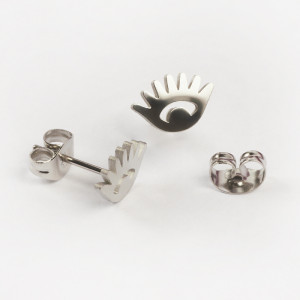 Kolczyki ze stali chirurgicznej oczko w kolorze srebrnym 10x6,5mm