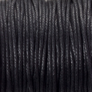 Sznurek bawełniany woskowany czarny 1,5mm